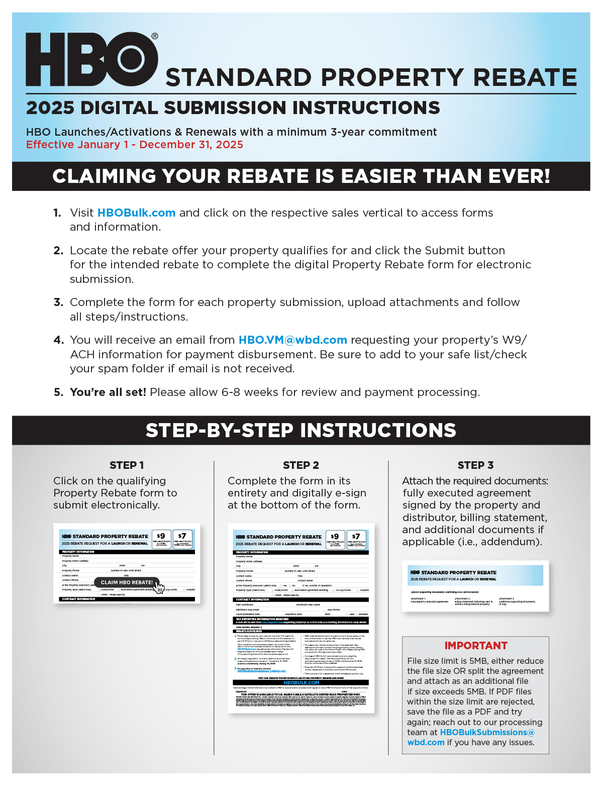 HBO Hospitality Instructions